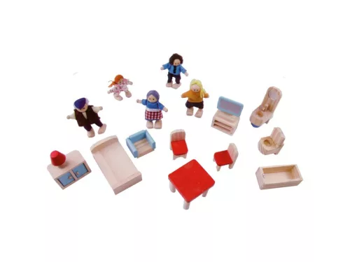 Fa babaház 18 darabos készlet