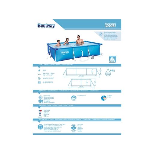 Bestway 56411 Amalfi medence - 300 x 201 x 66 cm