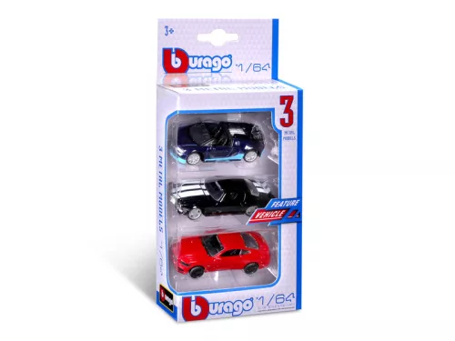 Bburago 1/64 autók, 3 db/csomag