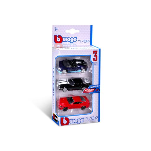 Bburago 1/64 autók, 3 db/csomag