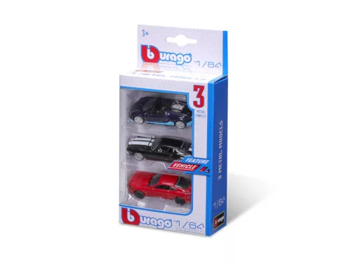 Bburago 1/64 autók, 3 db/csomag