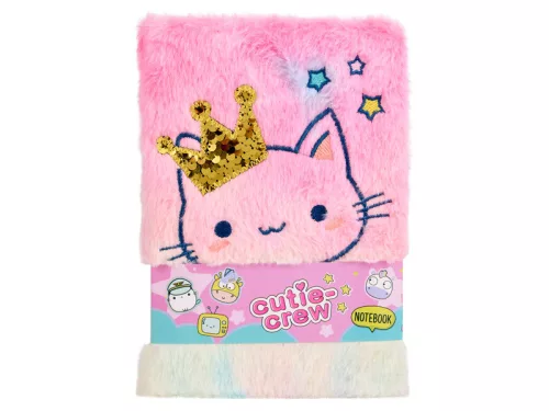 Cutie Crew 15x20,5 cm füzet plüss borítással, 3 féle