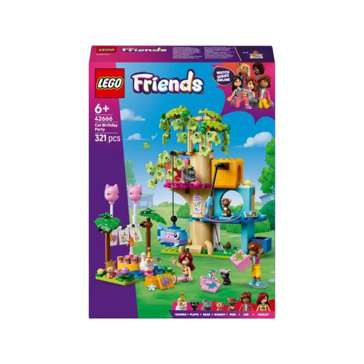LEGO Friends 42666 Születésnapi cicazsúr és lombház cicáknak