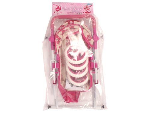 Összecsukható babakocsi mózeskosárral - rózsaszín