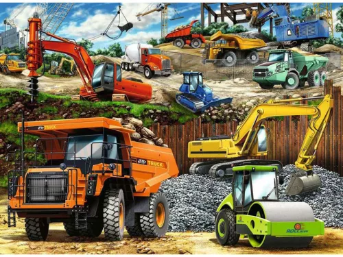Ravensburger Puzzle 100 db - Jármûvek az építkezésen