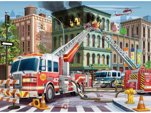 Ravensburger Puzzle 100 db - Tûzoltóautó