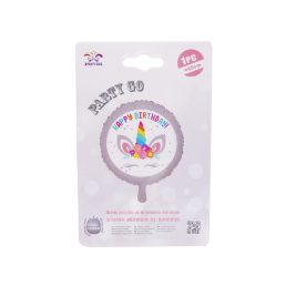 Héliumos fólia lufi 45 cm Happy Birthday unikornis