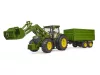 John Deere 7R 350 traktor homlokrakodóval és tandemtengelyes billenő pótkocsival