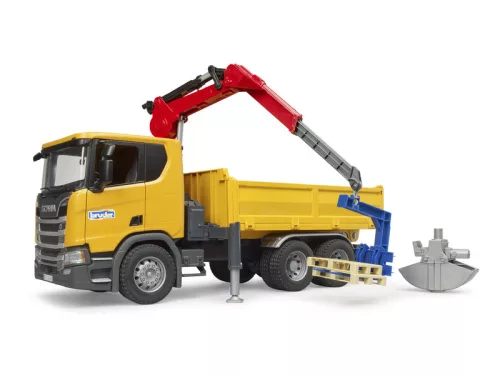 Scania Super 560R építőipari teherautó daruval és 2 raklappal