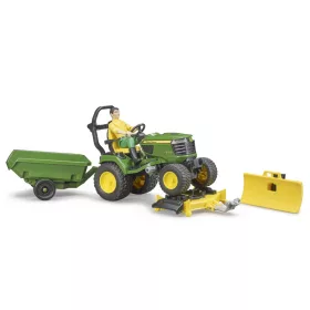  BWORLD John Deere Fûnyíró traktor pótkocsival és kertésszel