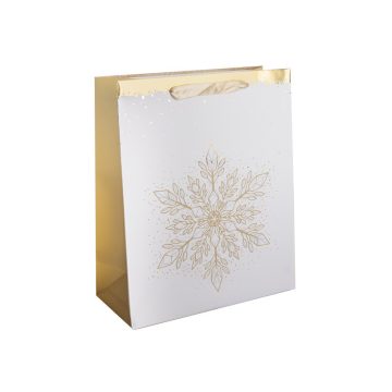 Papírtasak arany hópihe 26*32 cm
