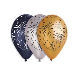 Tûzijátékos lufi 3 szín 10db/cs, 33cm