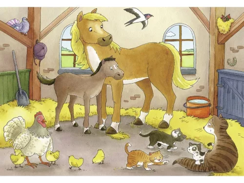 Ravensburger Boldog állatcsaládok 2 x 12 darabos puzzle