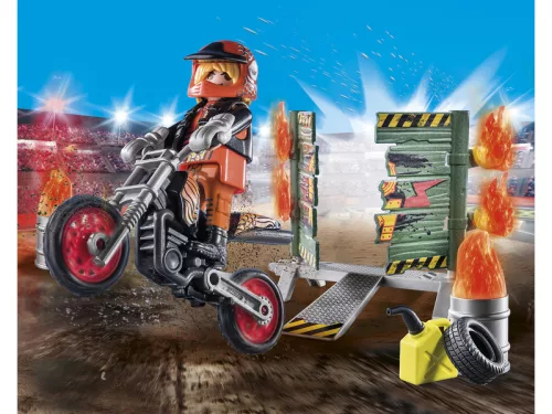 Playmobil: Starter Pack - Kaszkadõr motorral és tüzes karikával