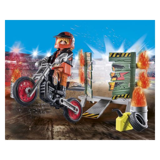 Playmobil: Starter Pack - Kaszkadõr motorral és tüzes karikával