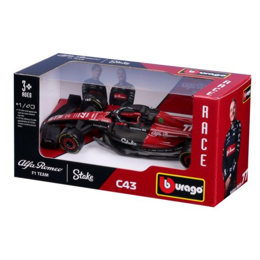 Bburago 1 /43 F1 versenyautó - Alfa Romeo Stake C43 #77 (Valtteri Bottas)