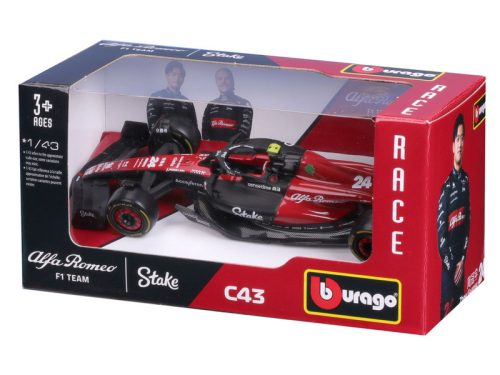 Bburago 1/43 F1 versenyautó - Alfa Romeo Stake C43 #24 (Guanyu Zhou)