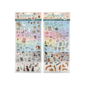 100 db-os matrica szett, kutyák és macskák, 2 féle