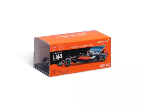 Bburago 1 /43 F1 versenyautó - Mclaren MCL60 (With helmet) (#4 (Lando Norris)
