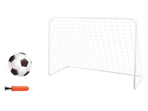 Fém futballkapu 16 cm-es labdával és pumpával