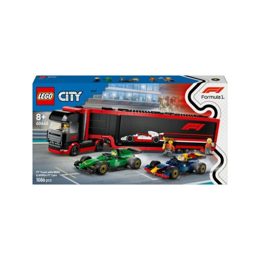 LEGO City 60445 F1-es kamion, rb20 és amr24 F1-es autókkal