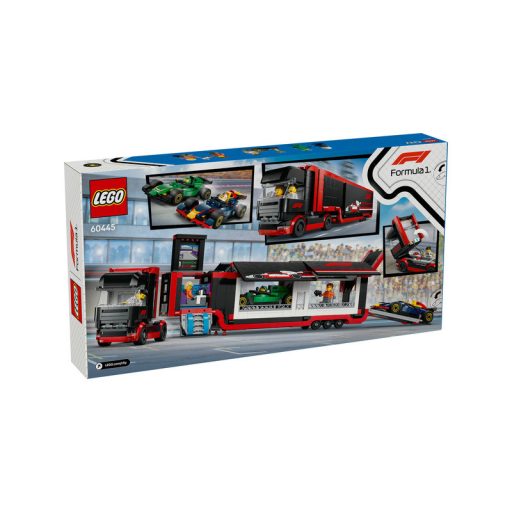 LEGO City 60445 F1-es kamion, rb20 és amr24 F1-es autókkal