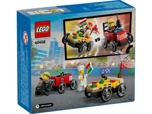 LEGO City Great Vehicles 60458 Pizzásautó vs. tûzoltóautó, versenyautós csomag