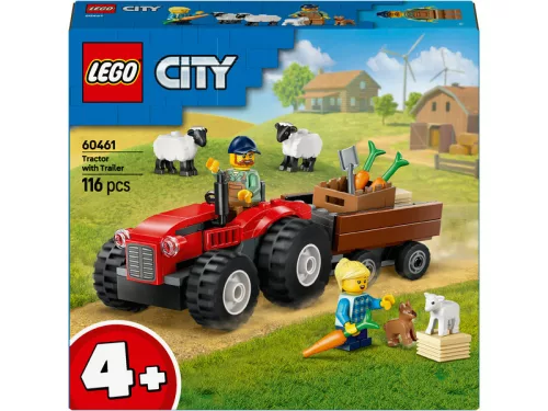 LEGO City Great Vehicles 60461 Piros traktor, utánfutó és juhok