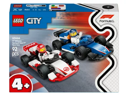 LEGO City 60464 F1-es Williams racing és haas F1 versenyautók