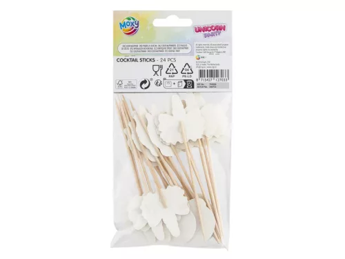 Unikornis parti pálcikák, 9 cm, 24 db