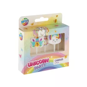 3D Unikornis gyertya, 7 cm, 5 db
