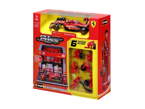 Bburago 1/43 F1 versenyautó - Ferrari SF-24 bokszutca