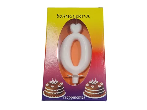 Számgyertya 0 - fehér