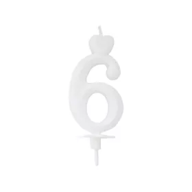 Számgyertya 6 - fehér