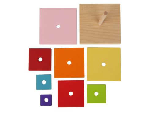 Piramis 9 darabos fa építőjáték