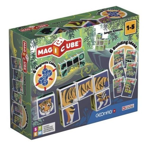 Geomag MagiCube - Vadállatok mágneses építőkocka szett 6db