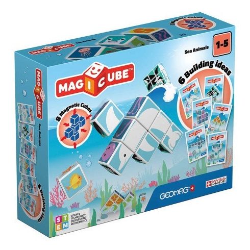 Geomag MagiCube - Vizi állatok mágneses építőkocka szett 8 db-os