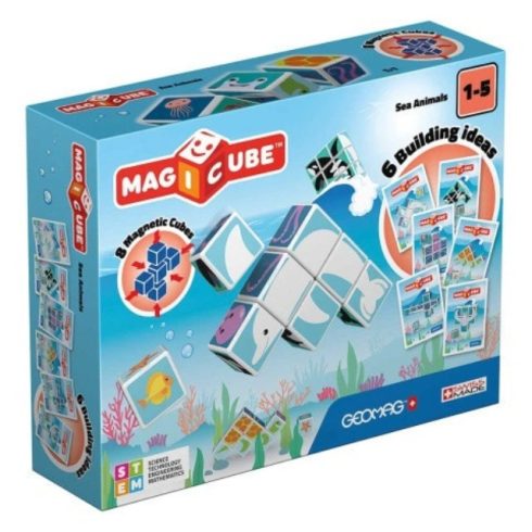 Geomag MagiCube - Vizi állatok mágneses építőkocka szett 8 db-os