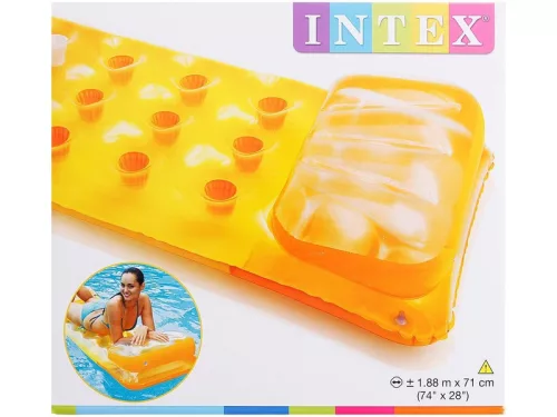 Intex-Fejtámlás színes poharas matrac fejtámlával 3 változatban