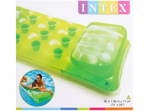 Intex-Fejtámlás színes poharas matrac fejtámlával 3 változatban