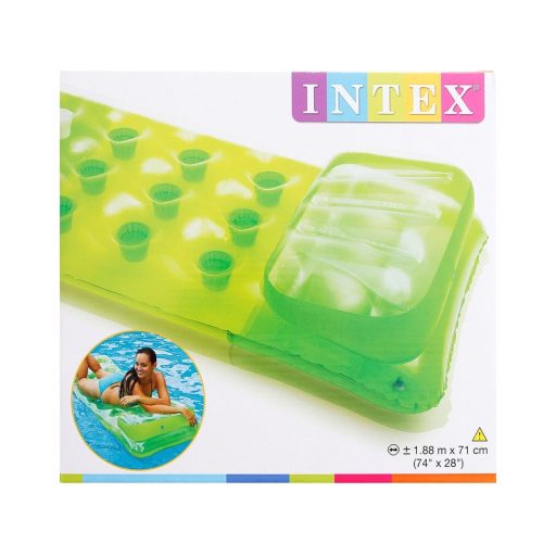 Intex-Fejtámlás színes poharas matrac fejtámlával 3 változatban