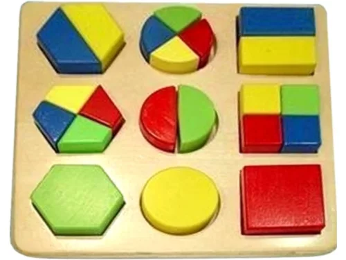 Színes fa formaválogató játék