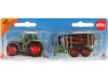 SIKU Claas traktor rönkszállító utánfutóval - 1645