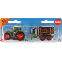 SIKU Claas traktor rönkszállító utánfutóval - 1645
