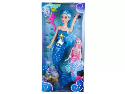 Világító sellő baba - 30 cm, többféle