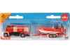 SIKU Unimog tűzoltóautó hajóval 1:87 - 1636
