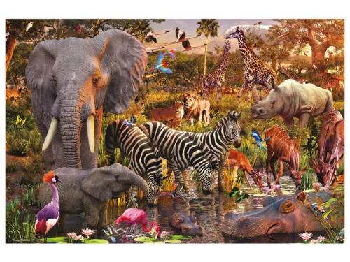 Puzzle 3000 db - Afrikai állatvilág