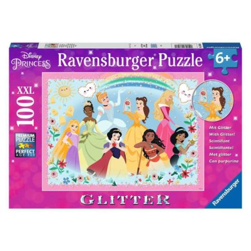 Puzzle 100 db - Disney Hercegnők-csillámos puzzle