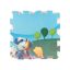 Mikiegér klubháza 9 darabos szőnyeg puzzle