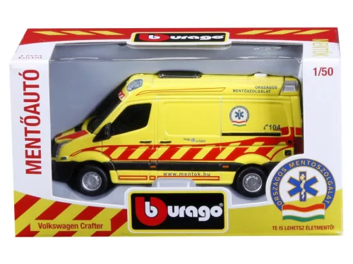 Bburago Magyar Mentőautó VW Crafter 1:50